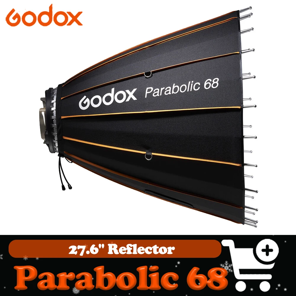 

Комплект софтбоксов Godox Parabolic68 с параболической системой фокусировки света для фотосъемки, аксессуар для DP400III SK400IIV