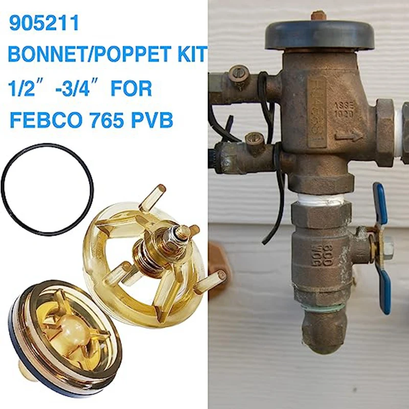 Bonnet And Poppet Repair Kit For FEBCO 765 - 1Inch And 1-1/4Inch Backflow Preventer And Vacuum Breaker Parts