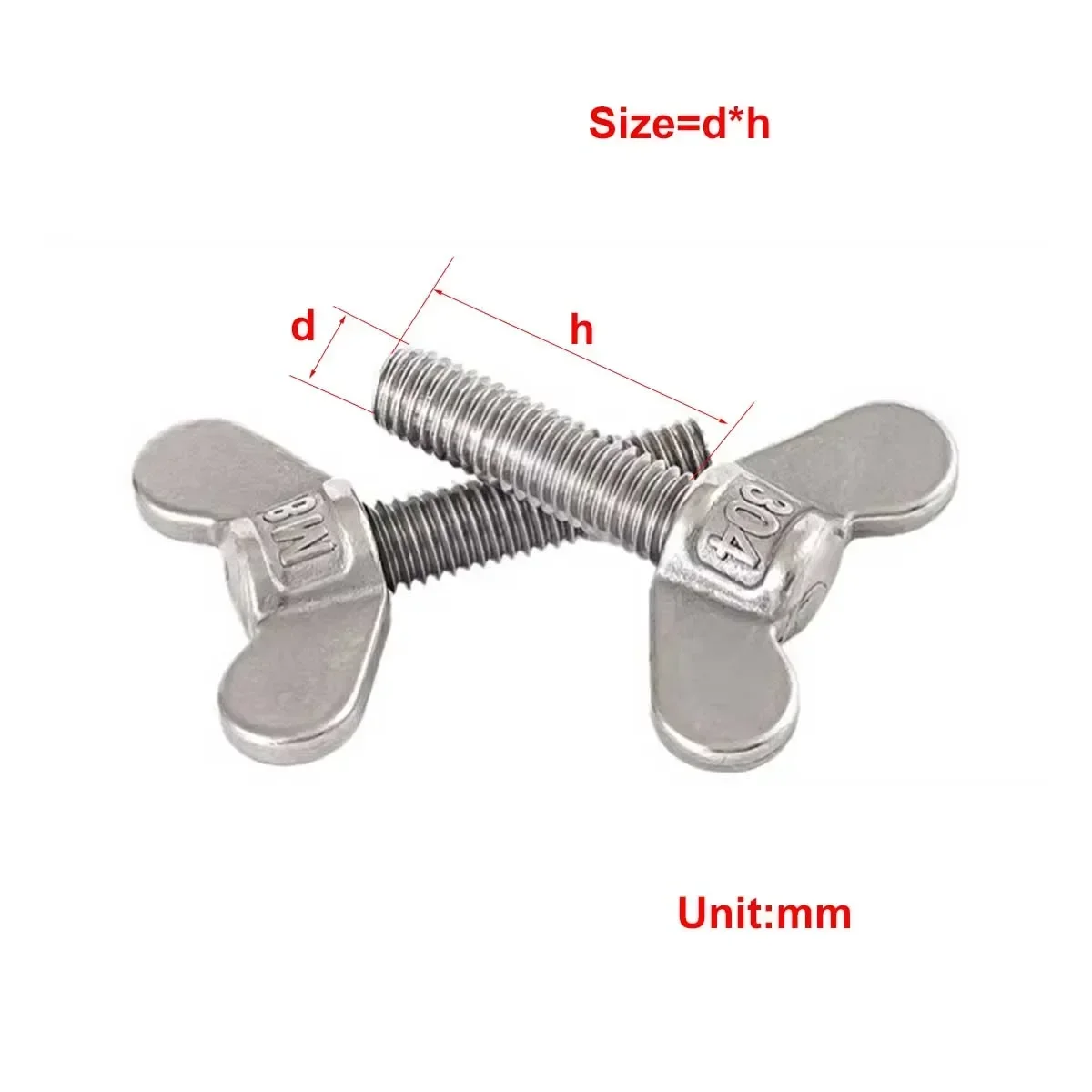 304 Stainless Steel Ingot Hand Twisted Screw/Welded Butterfly Sheep Angle Bolt M8M10M12M14M16