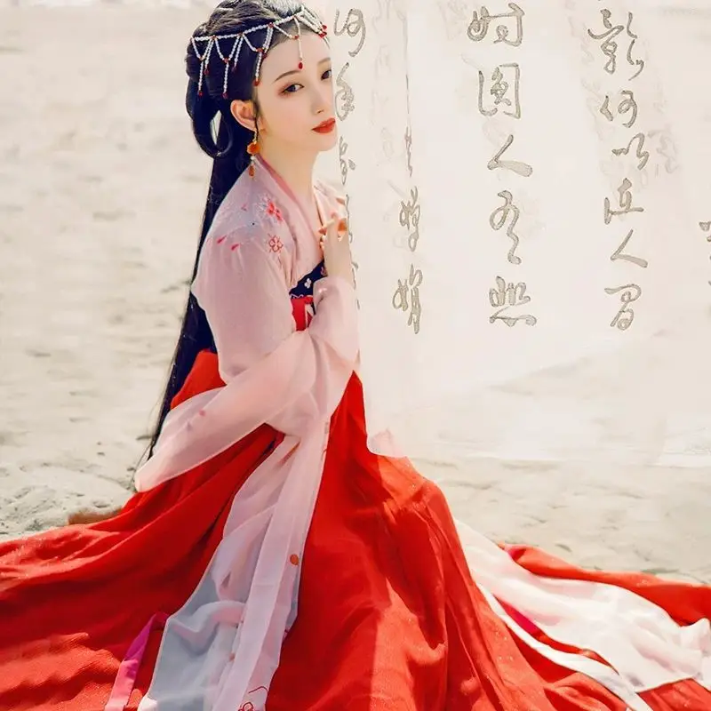 

Pmwrun Customized Hanfu Dress with Improved Traditional Chinese Style and Han Dynasty Elements for Women