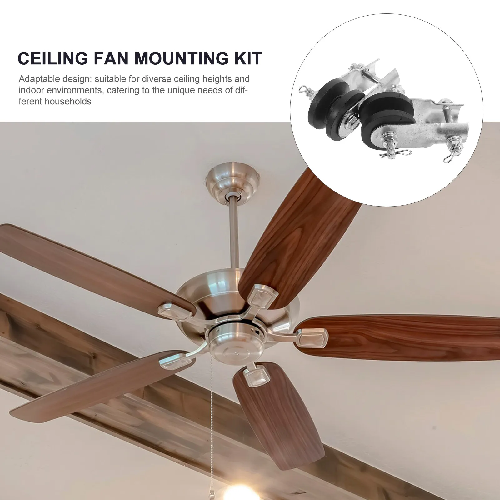 2Pcs Fan Light Pulley Bracket Heavy Duty Ceiling Fan Mounting Clamp for Secure Installation and Smooth Operation