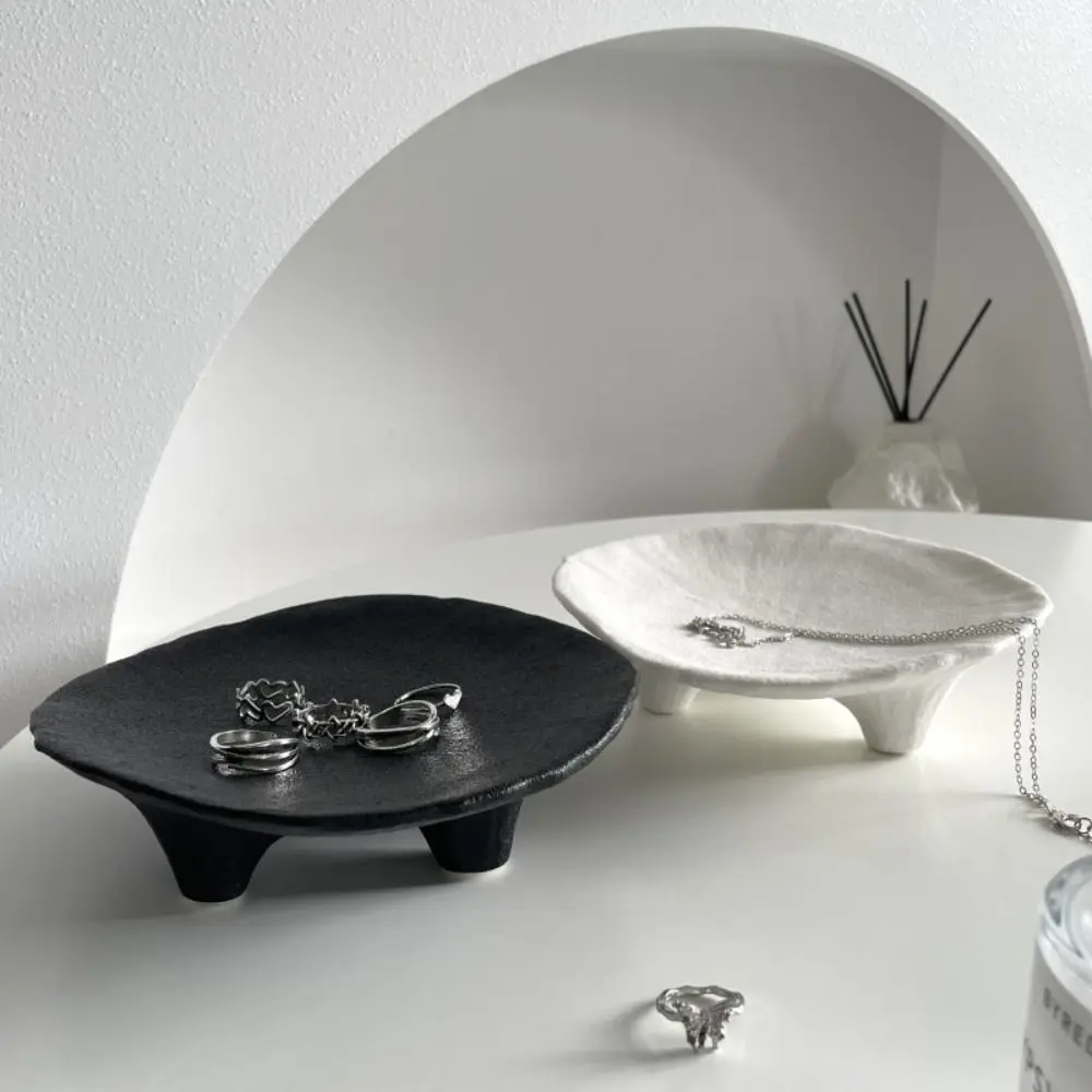 

Ceramic Jewelry Storage Tray Irregular Artistic Jewelry Display Rack Portable Multi-Function Aromatherapy Candle Stand