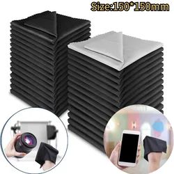 High-end 10PCS Black Silver Microfiber Sunglasses Eyeglasses Cleaning Cloth Lens Clothes Wipe Computer Mobile Phone Screen