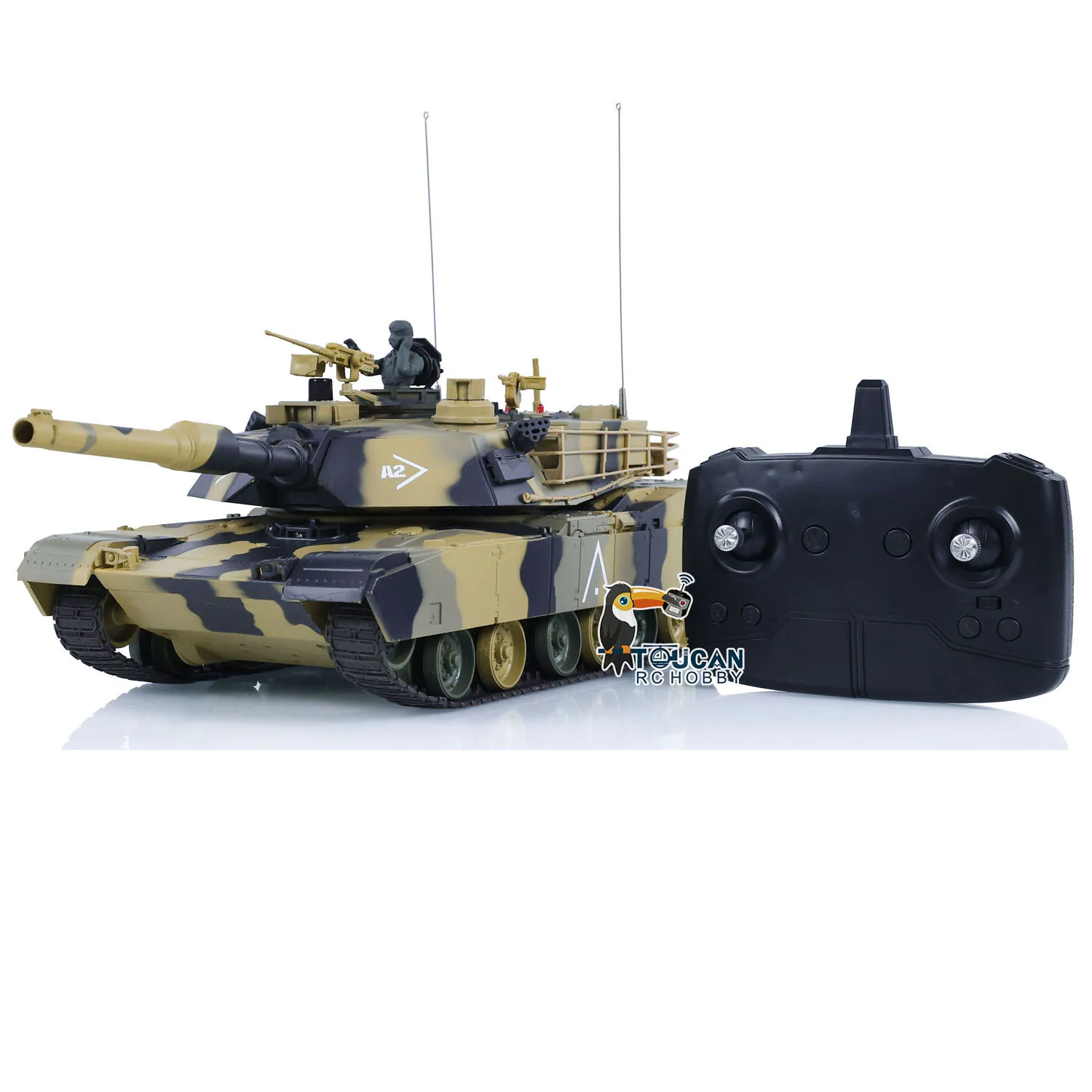 2.4G Heng Long 1/24 RC Plastic Tank Abrams M1A2 3816-2 Remote Control Battle Model Infrared Combating System RC Toys TH23394