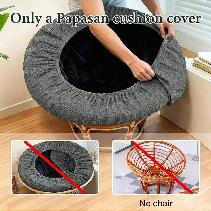 Round Radar Chair Cushion Cover Single Sofa Pad Protector Corn Kernel Texture Protective Sleeve (NO Cushion, NO Chair)