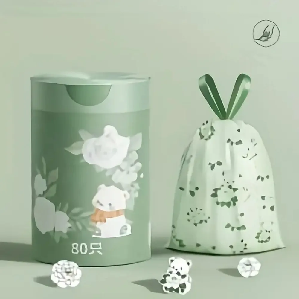 동백꽃 향기 향기 쓰레기 봉투 드로스트링 다목적 찢어짐 없는 쓰레기 봉투, 귀여운 여분의 두꺼운 찢어지지 않는 쓰레기 봉투