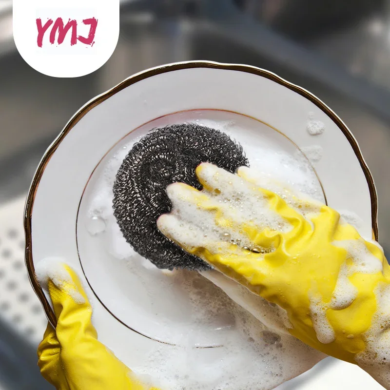 Big Stainless Steel Wire Ball Kitchen Cleaning Brush Scourer Pan Dish Bowl Wash Pot Brush Not Rust Household Cleaning Tools 50g