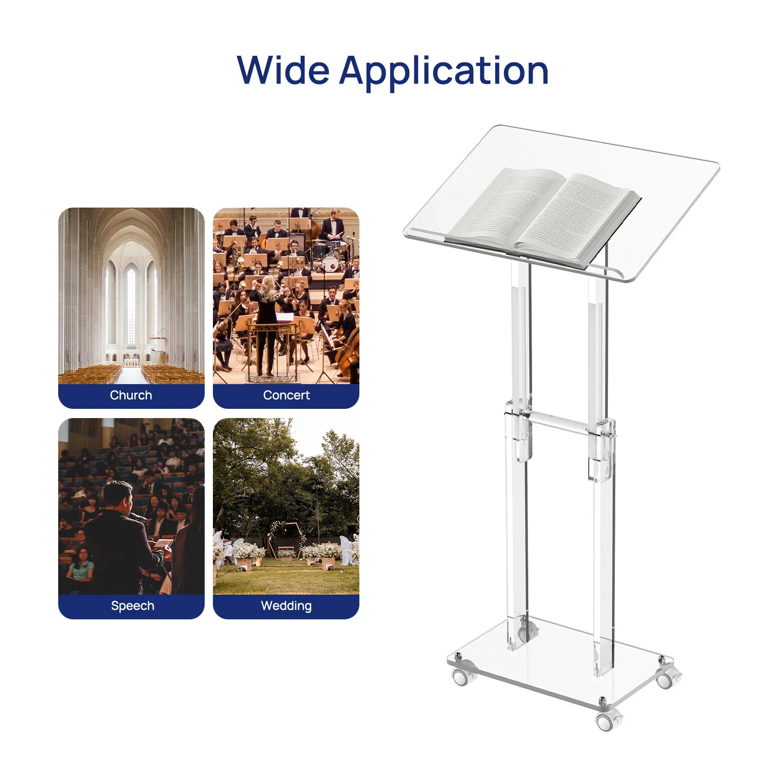 High-quality Conference Acrylic Material Podium Transparent Lecture Platform Host's Desk Awards Desk Hotel Reception Desk