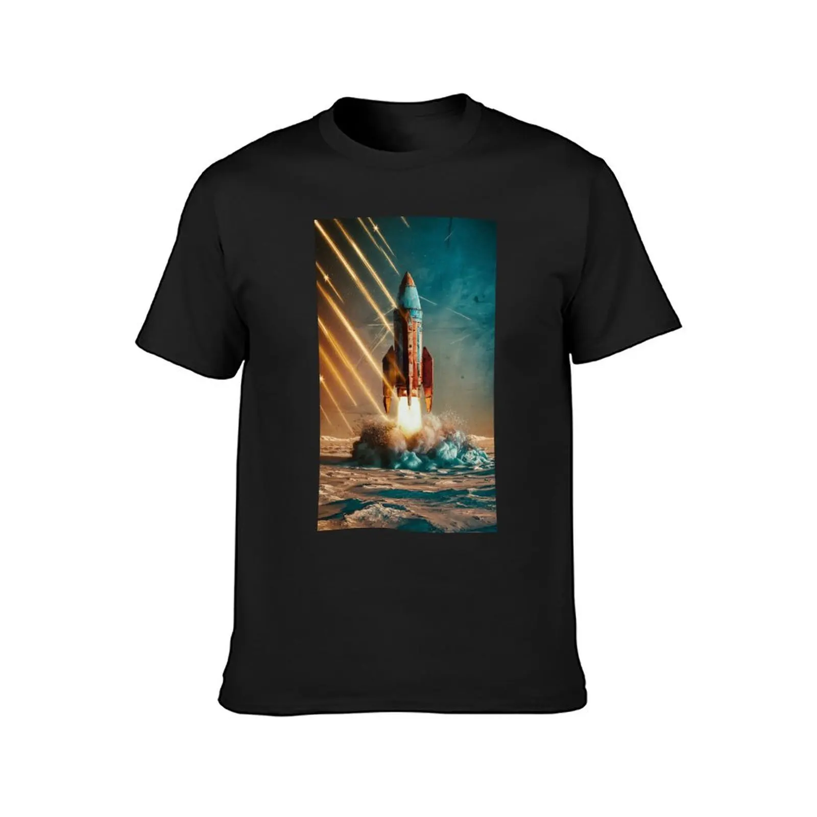 Rocket Launch T-Shirt blanks animal prinfor boys T-shirts for men cotton