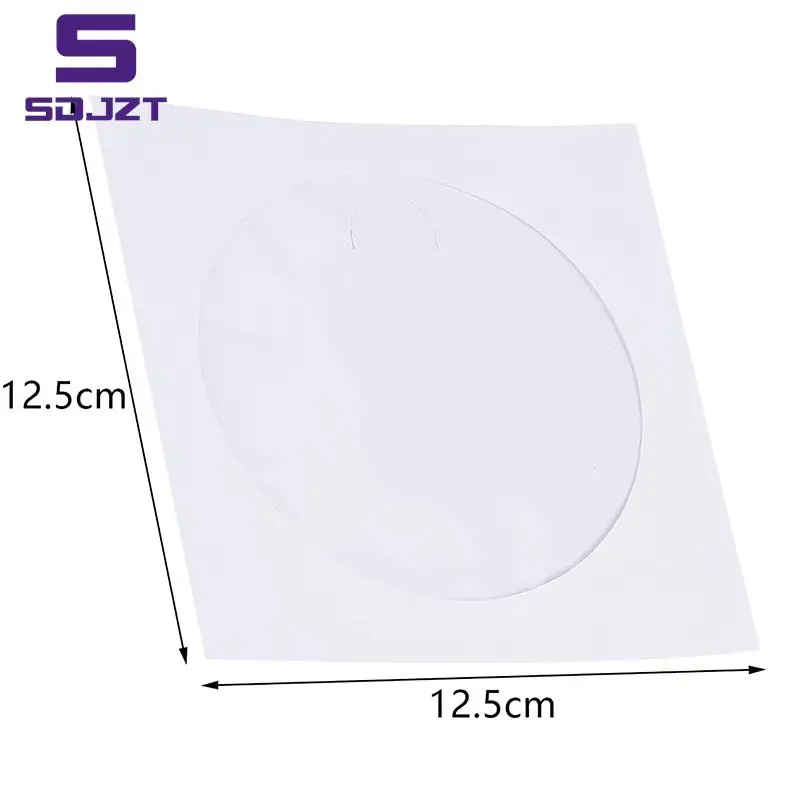 Envelopes Storage Clear Window Case Flap White Folded Paper Bag 10/50PCS 12.5CM CD DVD Disc Paper Sleeves