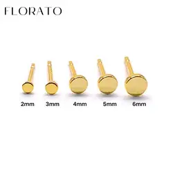 Exquisite 925 Sterling Silver Ear Needle Dot Round Studs Simple Glossy Metal Earrings For Women Fashion Jewelry 2mm-6mm 5 sizes