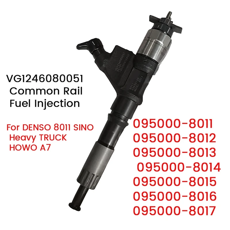 

095000-8011 Diesel Injector For 8011 SINO Heavy TRUCK HOWO A7 VG1246080051 Common Rail Fuel Injector 0950008011