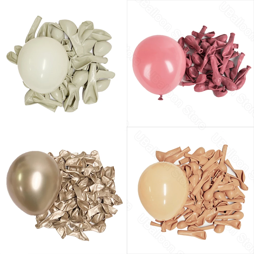 40-teiliges staubiges rosa Luftballons-Set, Boho-Haut, Beige, Retro-Bohne, staubiges Rosa, Roségold, Latexballon für Geburtstag, Mädchen, Babyparty, Dekoration – Detail 8