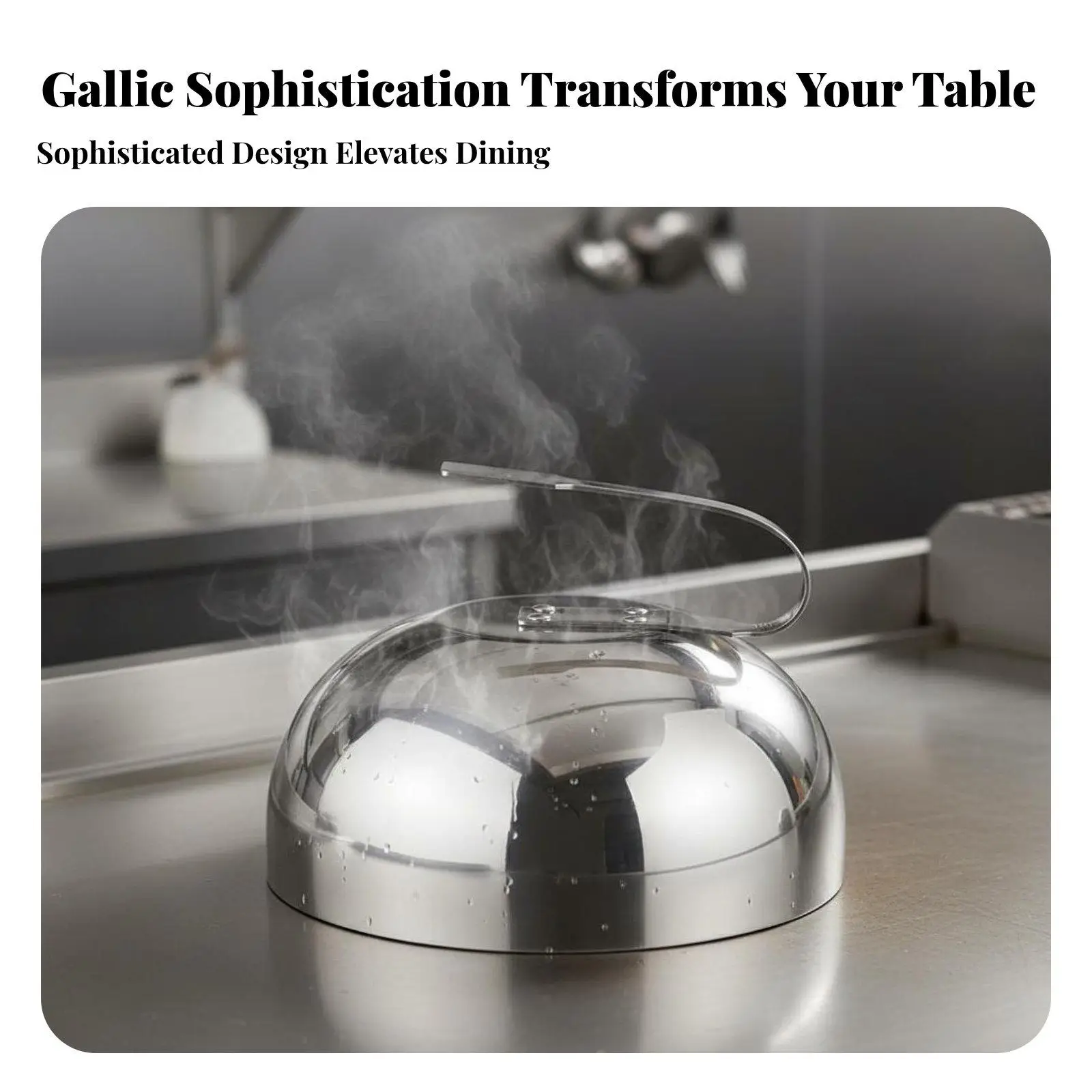 Stainless Steel Steak Cover Anti Steak Basting Cover Sturdy Stainless Steel Melting Dome for Restaurant Hotels, Restaurants,