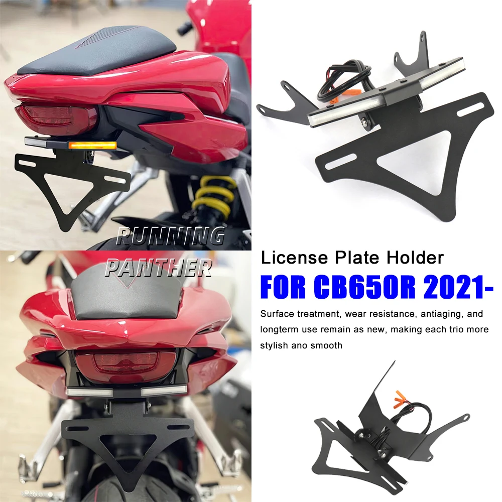 

FOR Honda CB650R 2021- Motorcycle accessories license plate holder with LED signal light turn signal light license plate holder