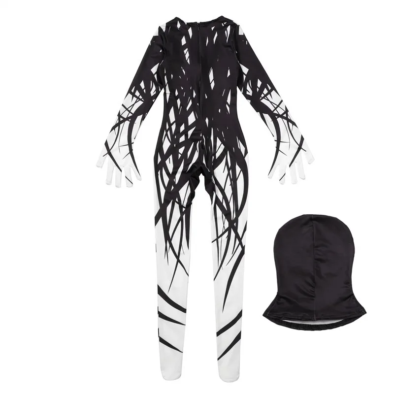 Halloween dla dzieci czerwone oko drzewo Demon kostium do odgrywania ról zamek z nadrukiem straszna maska body dla dzieci wakacyjny kostium wydajnościowy