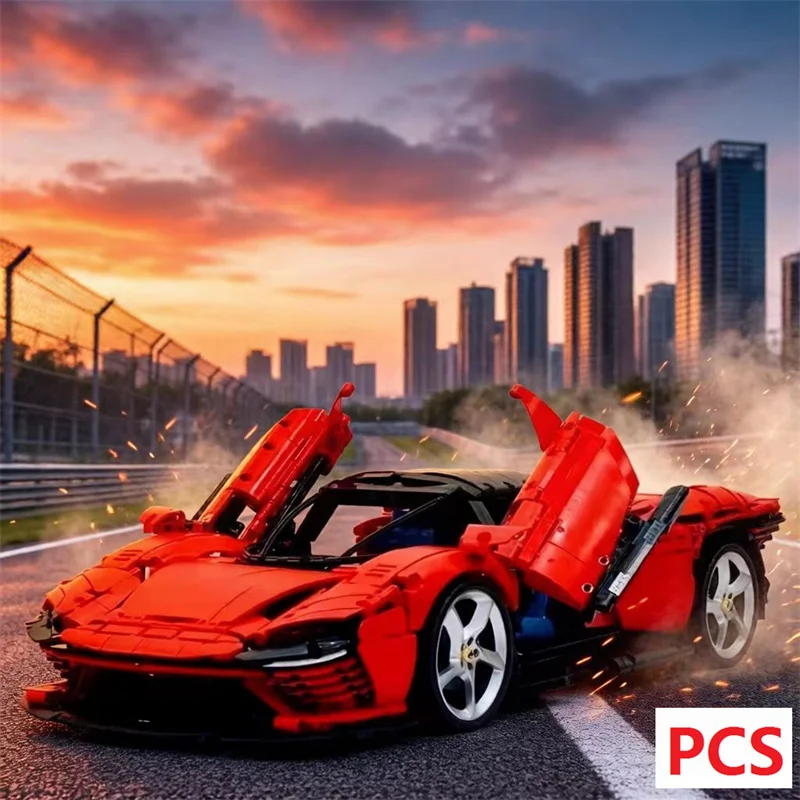 

Конструктор «Красный спортивный автомобиль» 42143, совместимый с деталями Lego, идеально подходит для рождественских подарков, 3778 деталей.