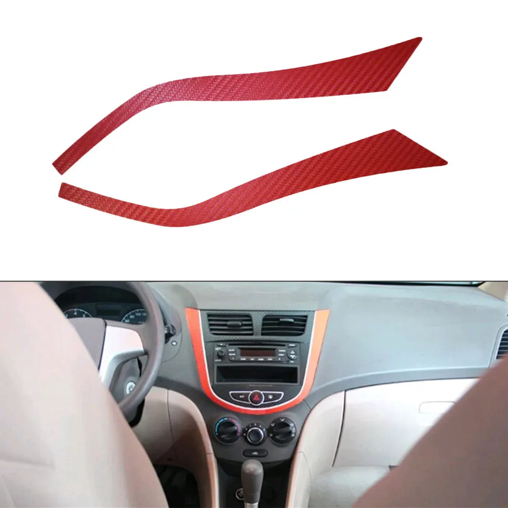 2x Car Carbon Fiber Instrument Table Sticker Auto Interior Decor Car-Styling Stickers for Hyundai Solaris Verna 2010 2011 2012