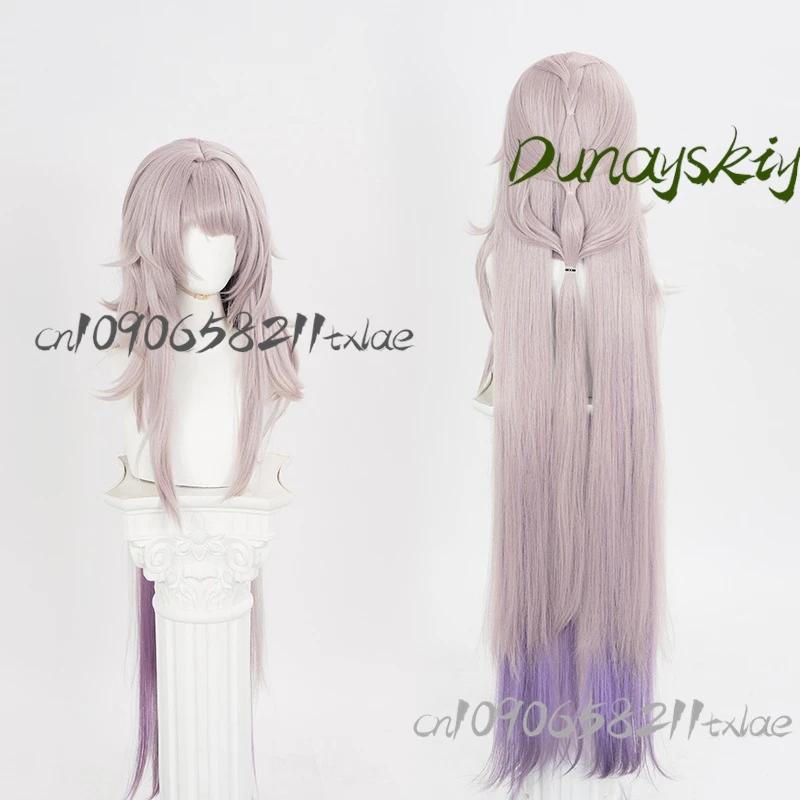 Herta 코스프레 가발, 혼카이 스타 레일 다크 브라운, 긴 머리, 보라색 그라데이션, 새로운 피부, Herta 우주 정거장, 맞춤형 할로윈 파티