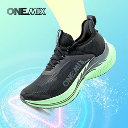 ONEMIX Men Marathon Running Shoes Carbon Fibre Plate Racing Shoes Professional Lightweight Technology Men's Sneakers For Outdoor
