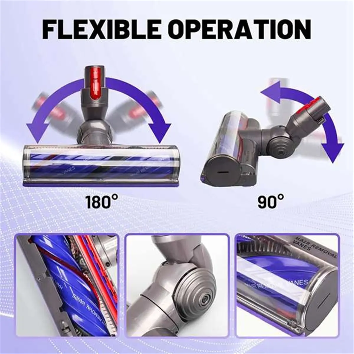 

Сменная насадка-щетка EAS Quick Release Cleaner для пылесосов Dyson V7 V8 V10 V11 V15 для уборки твердых полов и ковров