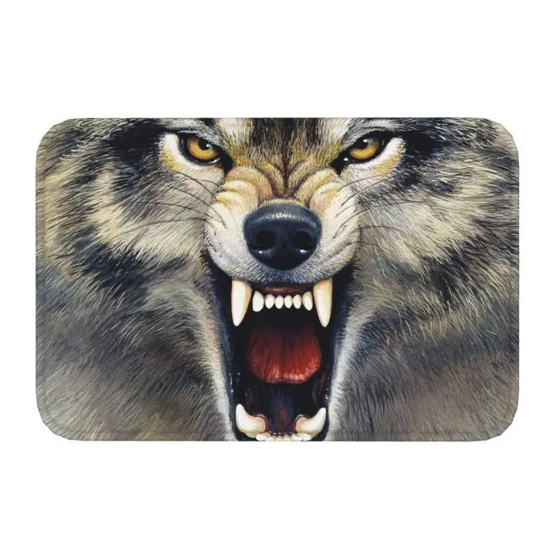 Custom Spirit Animal Wolf Front Floor Door Entrance Mat Indoor Bath Kitchen Doormat Garden Carpet Rug