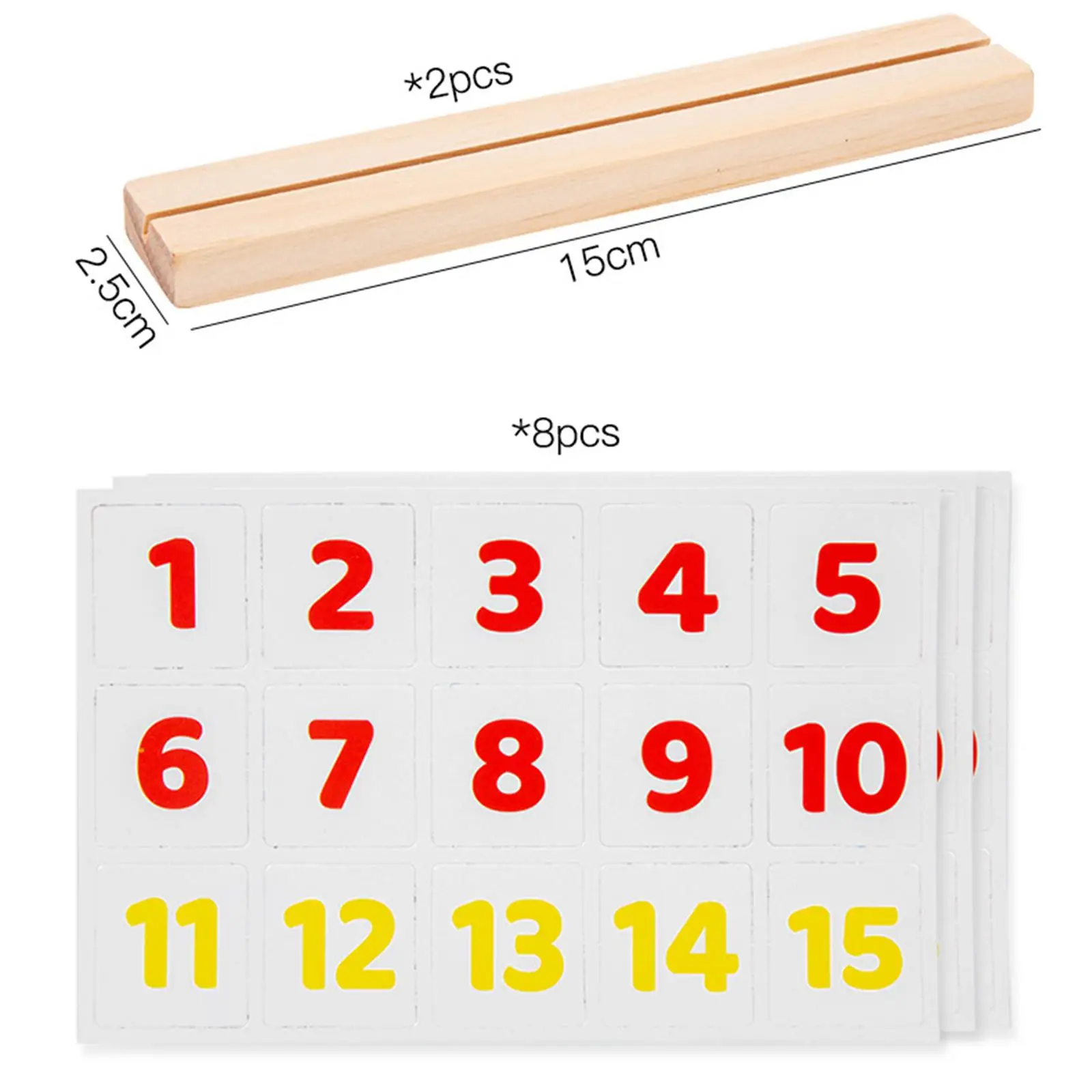 Wooden Math Learning Toy for Kids Abacus Frame with Counting Sticks and Number Cards Educational Gift for Elementary Children