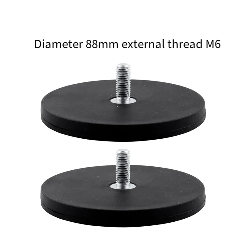 

A83F-2Pcs Strong Magnetic Magnet Round Coated Base M4 M5 Mount For SLR Camera Car Roof LED Light Bar Holder 88Mm