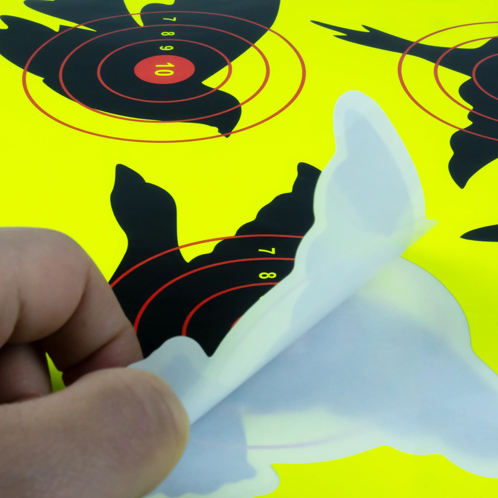 5 pezzi 12 pollici * 12 pollici anello a forma di uccello può essere incollato con concentrazione rossa autoadesiva bersaglio carta pratica di tiro adesivo bersaglio bersaglio tiro etichetta di colore fluorescente (può essere utilizzata per la pratica della pistola reale)