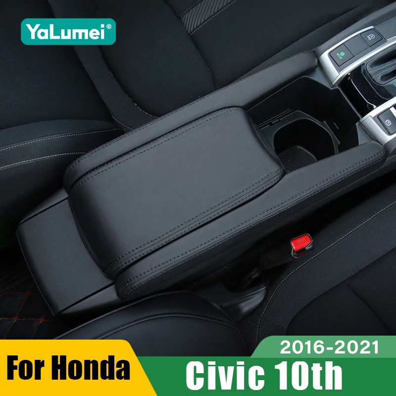 Für Honda Civic 10th Gen 2016 2017 2018 2019 2020 2021 Civic X FC Auto Armlehne Box Abdeckung Fall Leder Trim zubehör