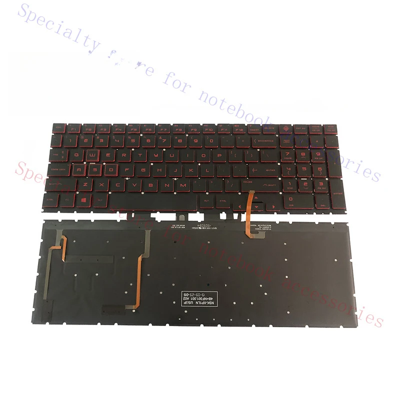 AAA+  New For HP 15-dh 15t-dh 15t-dh100 15t-dh000 TPN-Q211 Red Backlit Keyboard Black