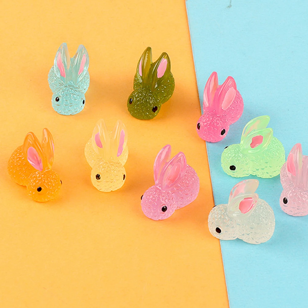 

25 Pcs Glow-in-the- Mini Dollhouse Accessory Cute Figurines Miniature Animals Figures Diy Material Bunny Decoration