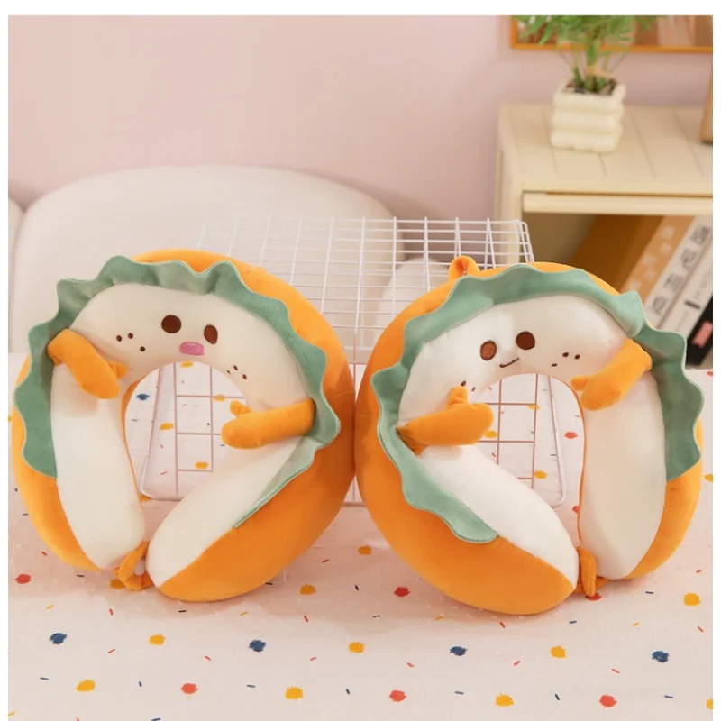 Cute Toast Bread U‑shaped Neck Pillow Soft Plush Travel Pillow Portable Neck Support For Car Airplane Office Nap Home Rest Gift