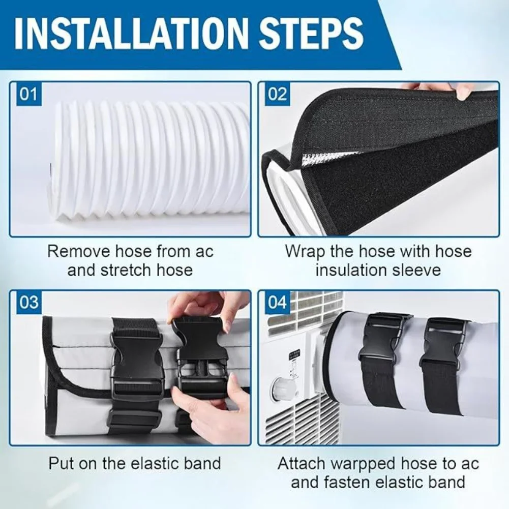 Insulation Sleeve for AC Hose Designed for Optimal Performance with 5 5 9 Inch Diameter Exhaust Pipes Keeps Cool Air Inside