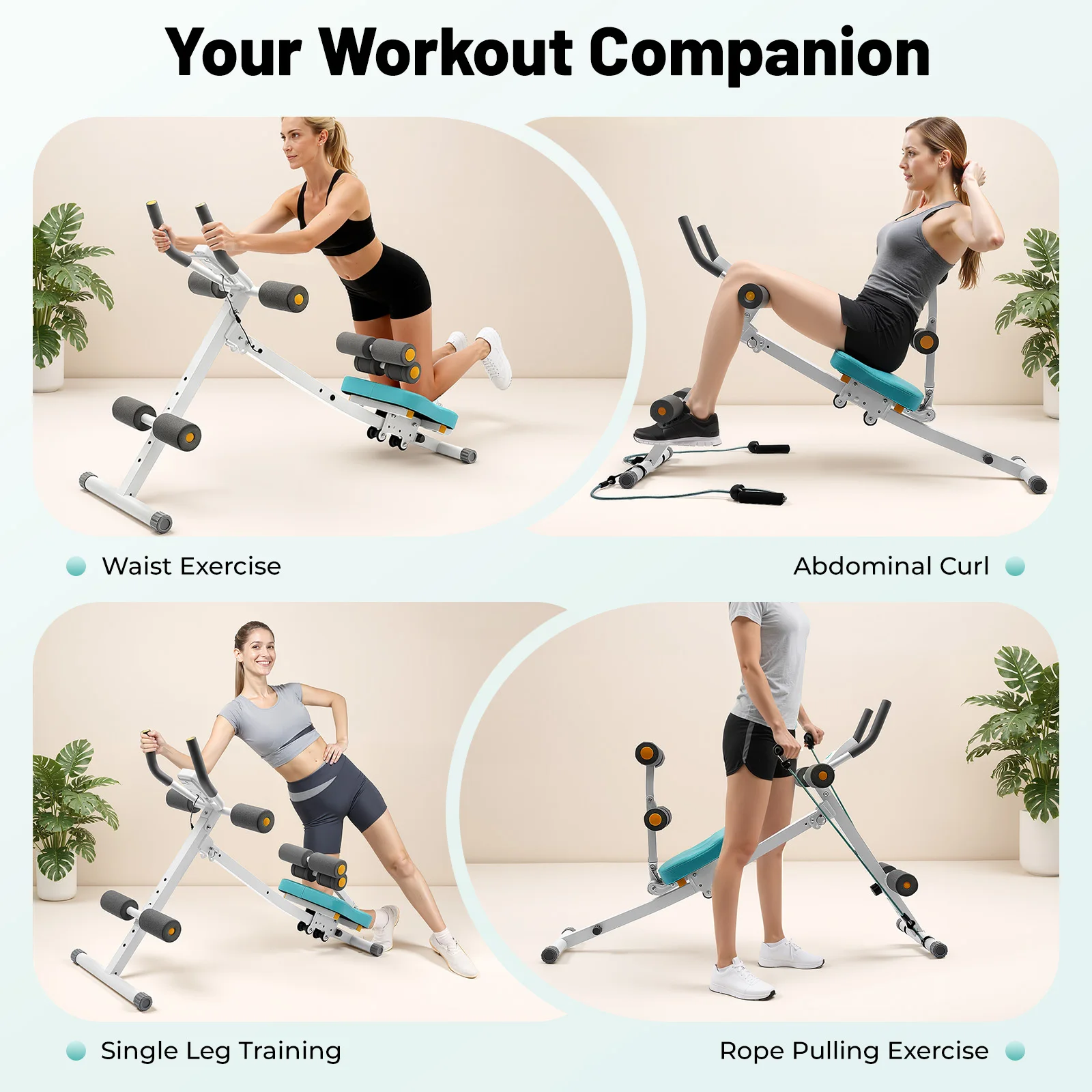 ABS معدات تجريب قابلة للتعديل للمنزل الصالة الرياضية كله الجسم تجريب مدرب خصر للنساء والرجال ، آلة تمارين Abs الأساسية