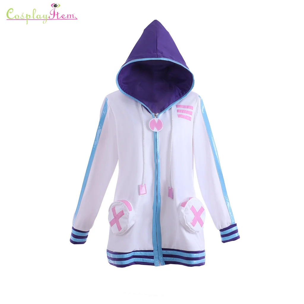 Game Hyperdimension Neptunia Cos Hoodie 3D Printed Zip Up Sweatshirt Neptune Purple Heart Cosplay Outwear Clothes Unisex Jacket