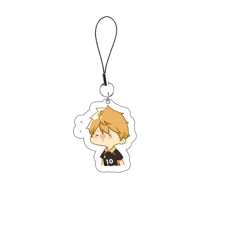 Anime Haikyuu Keychain Phone Charm Acrylic Haikyuu Mobile Phone Chain  Key Ring Pendant Accessories Fans Gifts