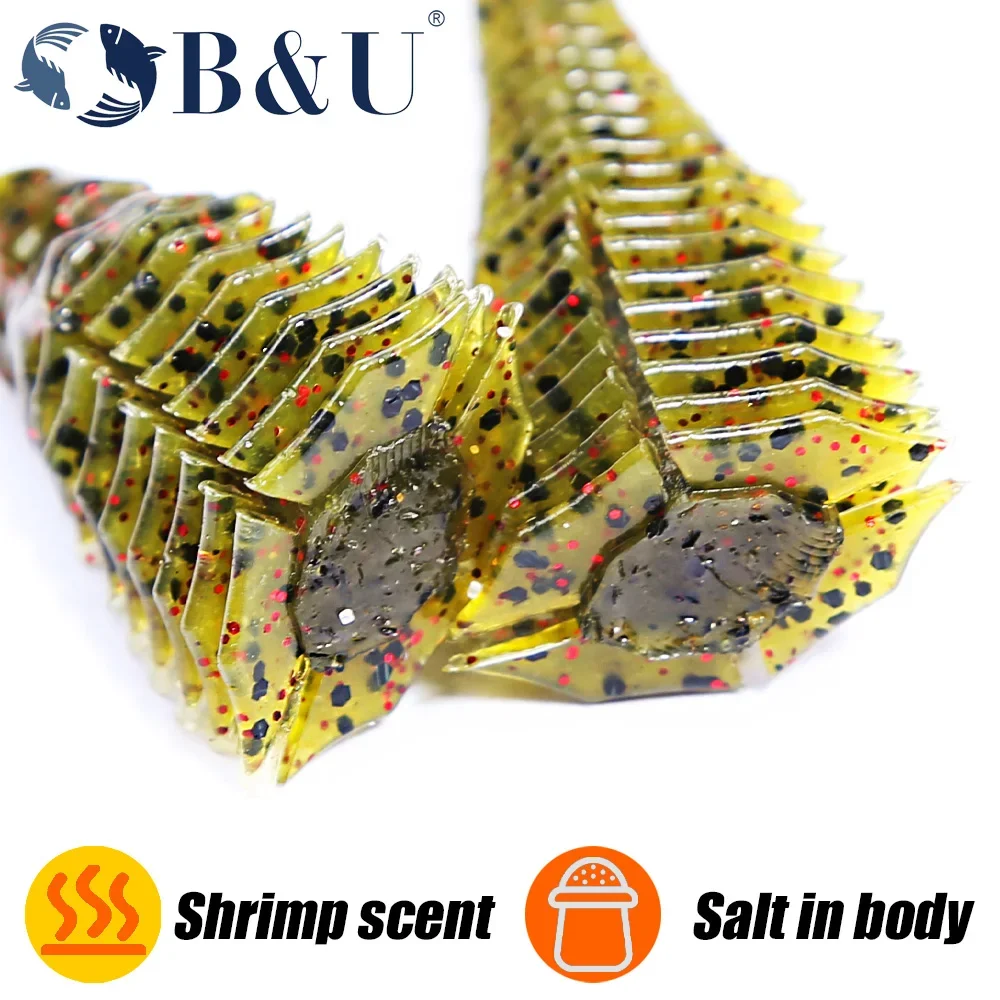 B & U 5 قطعة 11.4 سنتيمتر السباحة دودة الطعم سينكو أحمق عصا لينة السحر ل جثم باس الصيد إغراء قطرة تلاعب لينة الطعم دودة الطعوم #5
