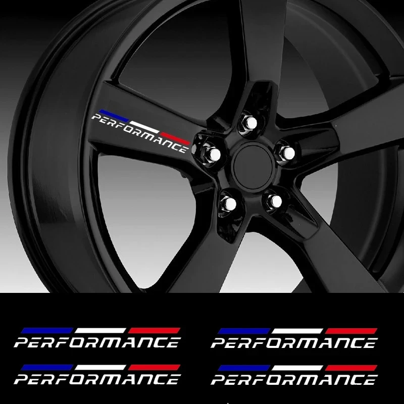 Set of 4 Performance Vehicle Decals - Water-Resistant, Easy to Apply, Self-Adhesive Vinyl Stickers for Cars And Motorbikes