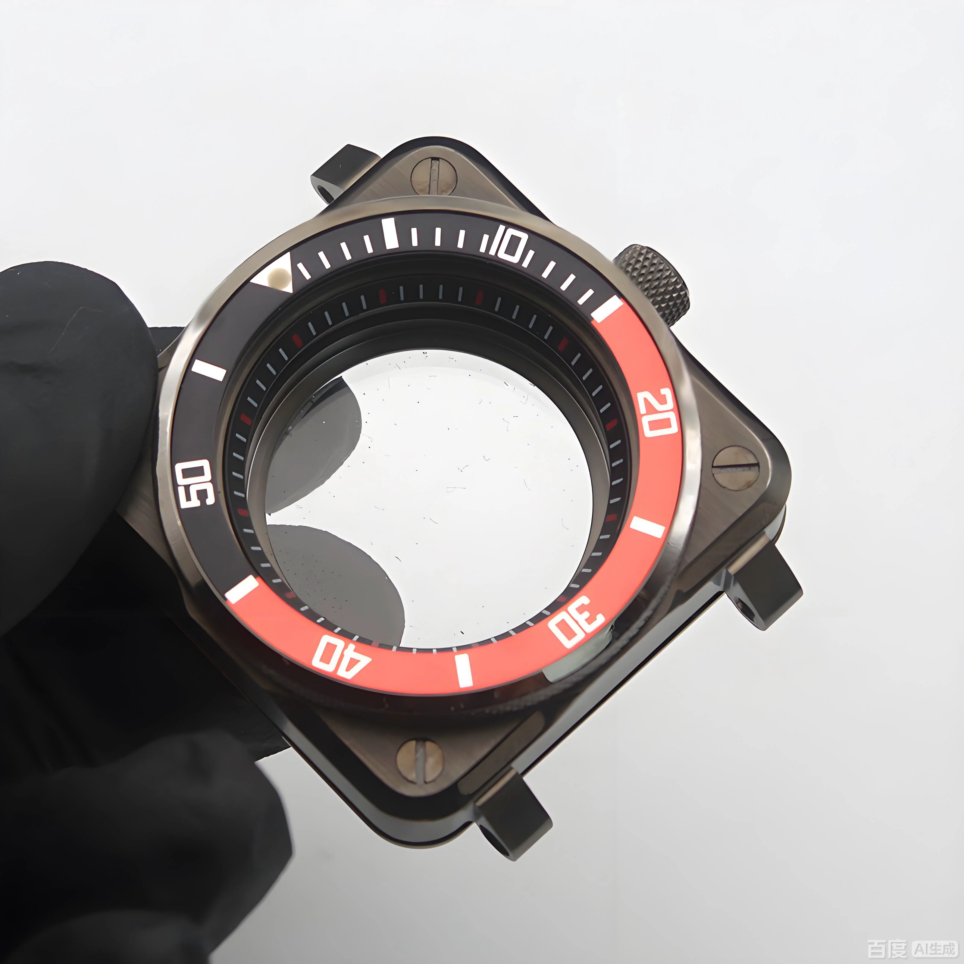 

Gun Grey 42mm square case men's diving watch case suitable for NH35 cockpit replacement of the watch case for pilots. Customized