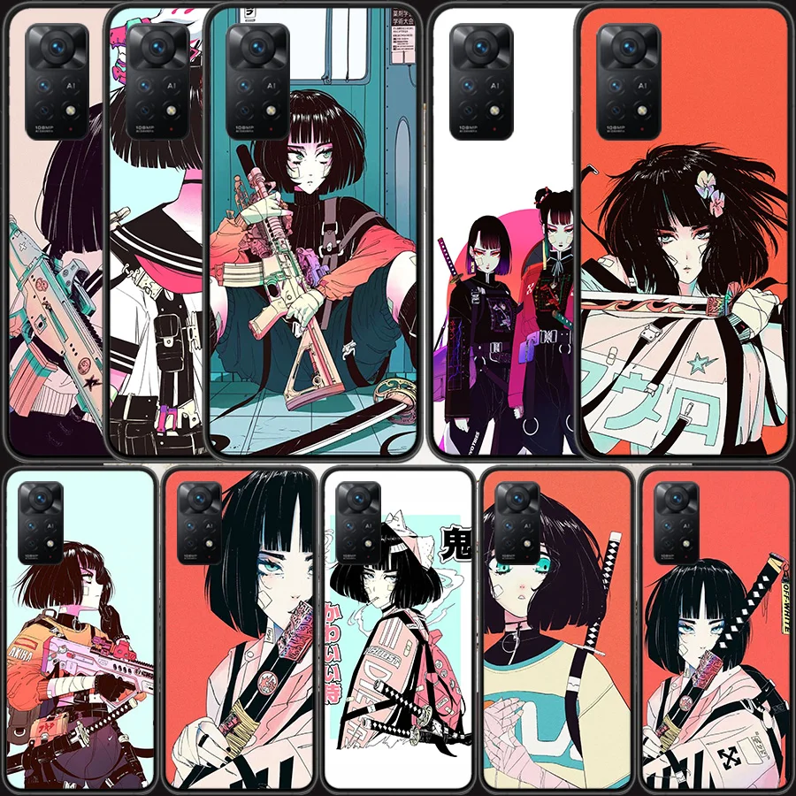 Vaporwave Glitch Anime Phone Case For Redmi Note 13 Pro 5G Plus 12 12C 10 10A 10C 9 9A 9C 9T 8 8A K60 K70 Pro Xiaomi Cover 7 7A