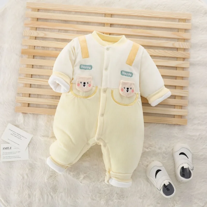 Autumn Winter Newborn Baby Clothes Infant Girls Jumpsuit for Boys Soft Flannel Bebe Romper Baby Clothes 0-18 Month