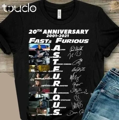 Fast & Furious 20Th Anniversary 2001-2021 T Shirt Custom Aldult Teen Unisex Digital Printing Tee Shirts Fashion Tshirt Summer