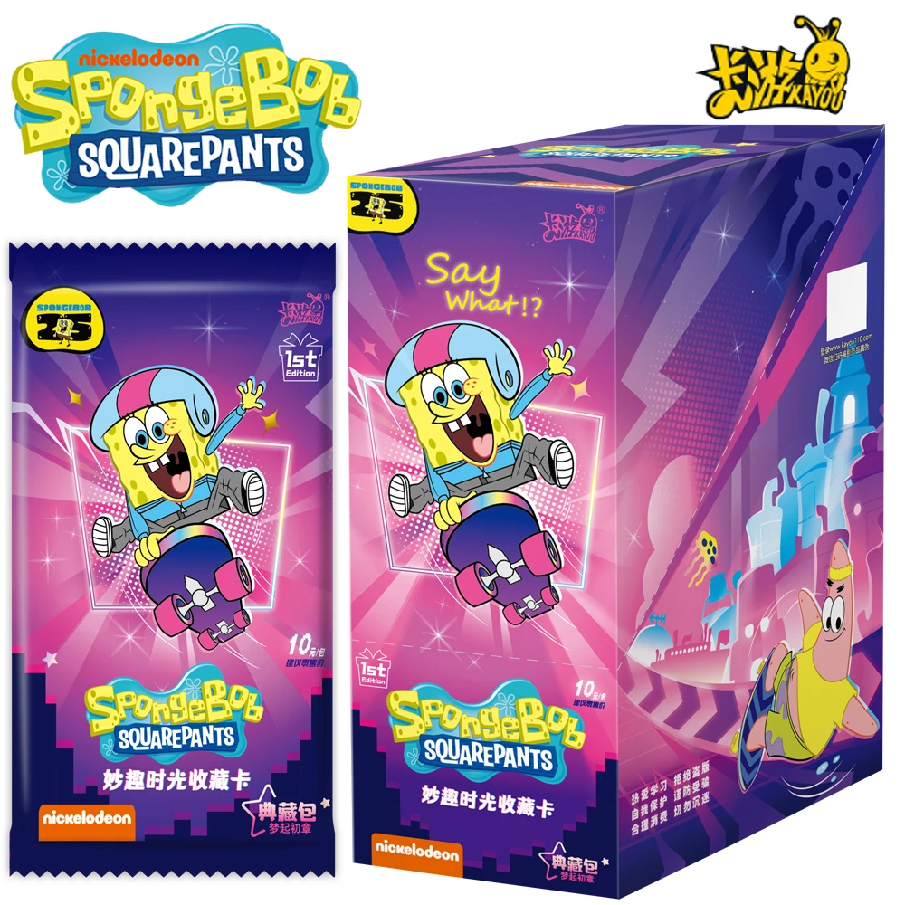 

KAYOU SpongeBob SquarePants Collection Cards Classic Animation Fun Time Series Theme BP OR UR Character Trading Cards Kids Gifts