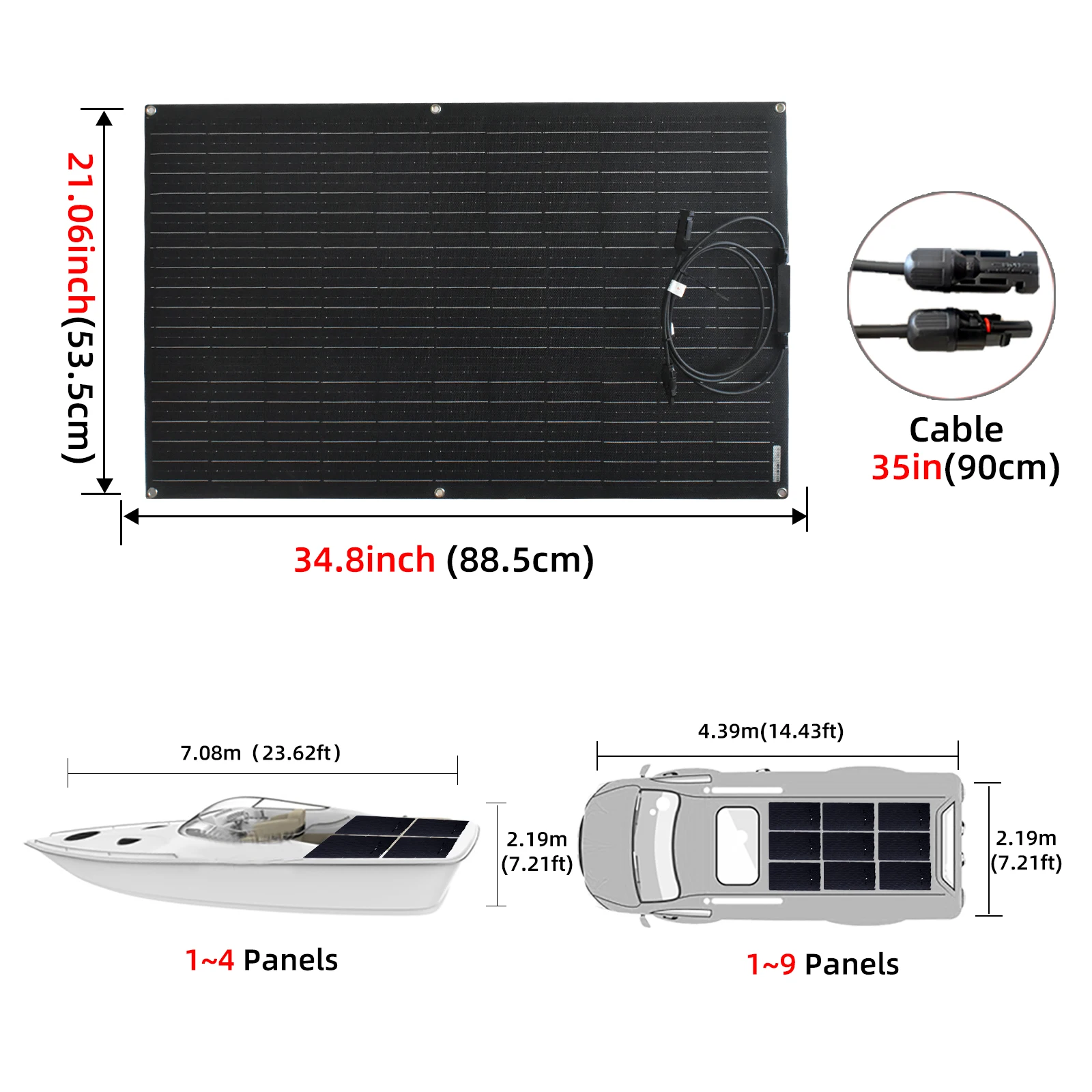 Solar Panel 18V 80W 160W 90W 180W ETFE Flexible Solar Panel Monocrystalline Solar Cell 1000Watt Home System Kits RV Boat Car