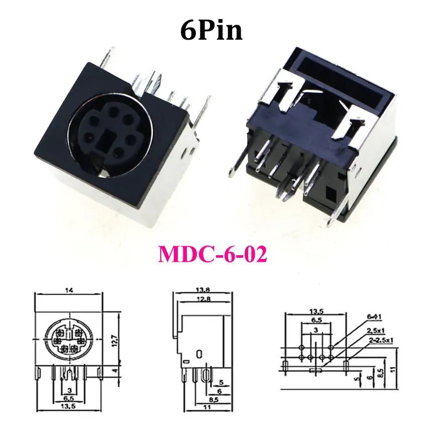 1 stücke S Terminal Audio Video Din Buchse Stecker S-video PCB Mount 3/4/5/6/8/9Pin Silber Ton PS2 Rund DIN Micro Jack – Detail 11