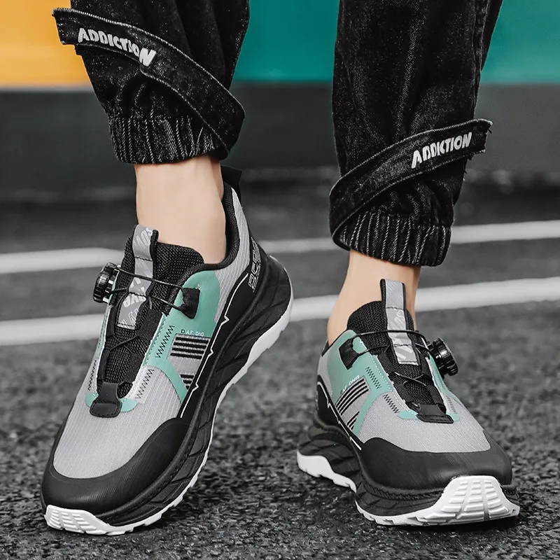 

Shoes for Men Mesh Breathable Ice Silk Cloth Rotating Buckle Men Sneakers Outdoor Leisure Sports Run Men Shoes Zapatillas Hombre