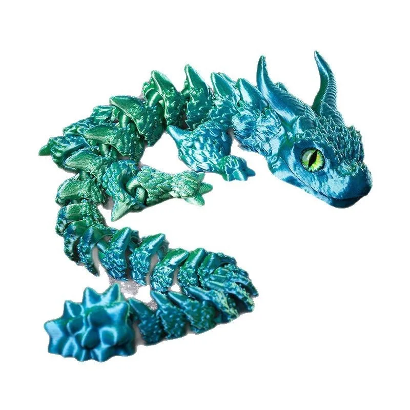 

3D Printed Magic Dragon: Movable Joint Fidget Toy. Exquisite Chinese Dragon Ornament– Flexible, Customizable, Collectible Gift.
