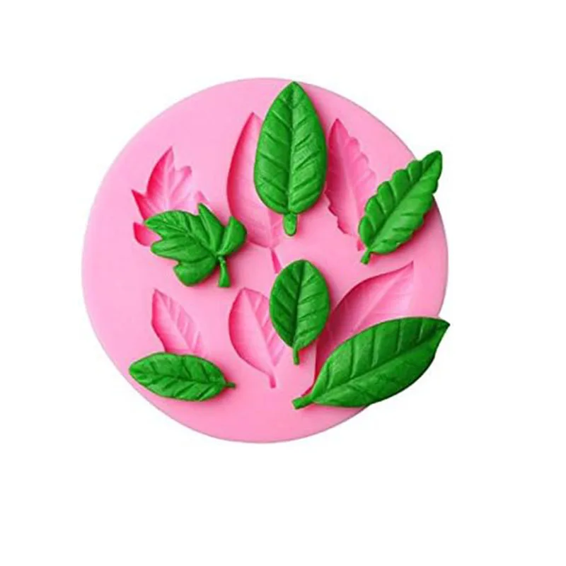 3D Leaves Fondant Mold Chocolate Candy Sugarcraft Silicone Mould For Cake Pop Decoration Cupcake Topper Kitchen Baking Tools