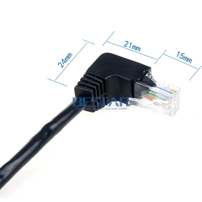 Cavo patch di rete Lan Ethernet ad angolo verso il basso da 90 gradi 8P8C FTP STP UTP Cat 5e da maschio a maschio 2 m 6 piedi